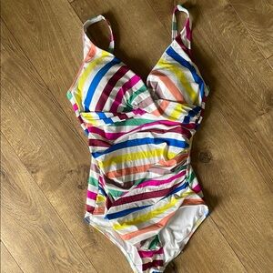 Colorful Striped One-Piece Swimsuit